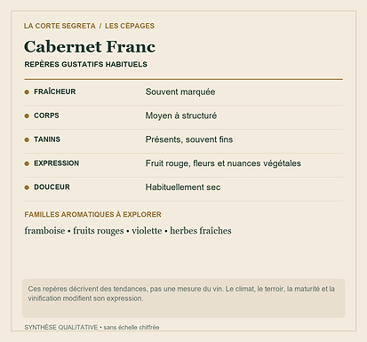 Fiche technique : Cabernet Franc : Le fruit rouge et la finesse d’un grand parent