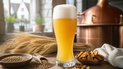 Bière blanche belge trouble avec froment, coriandre et écorces d’orange