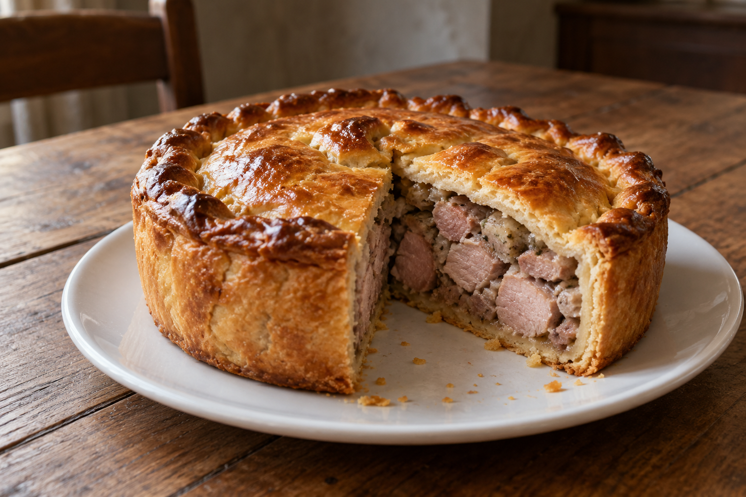 Illustration d’une part de pâté gaumais