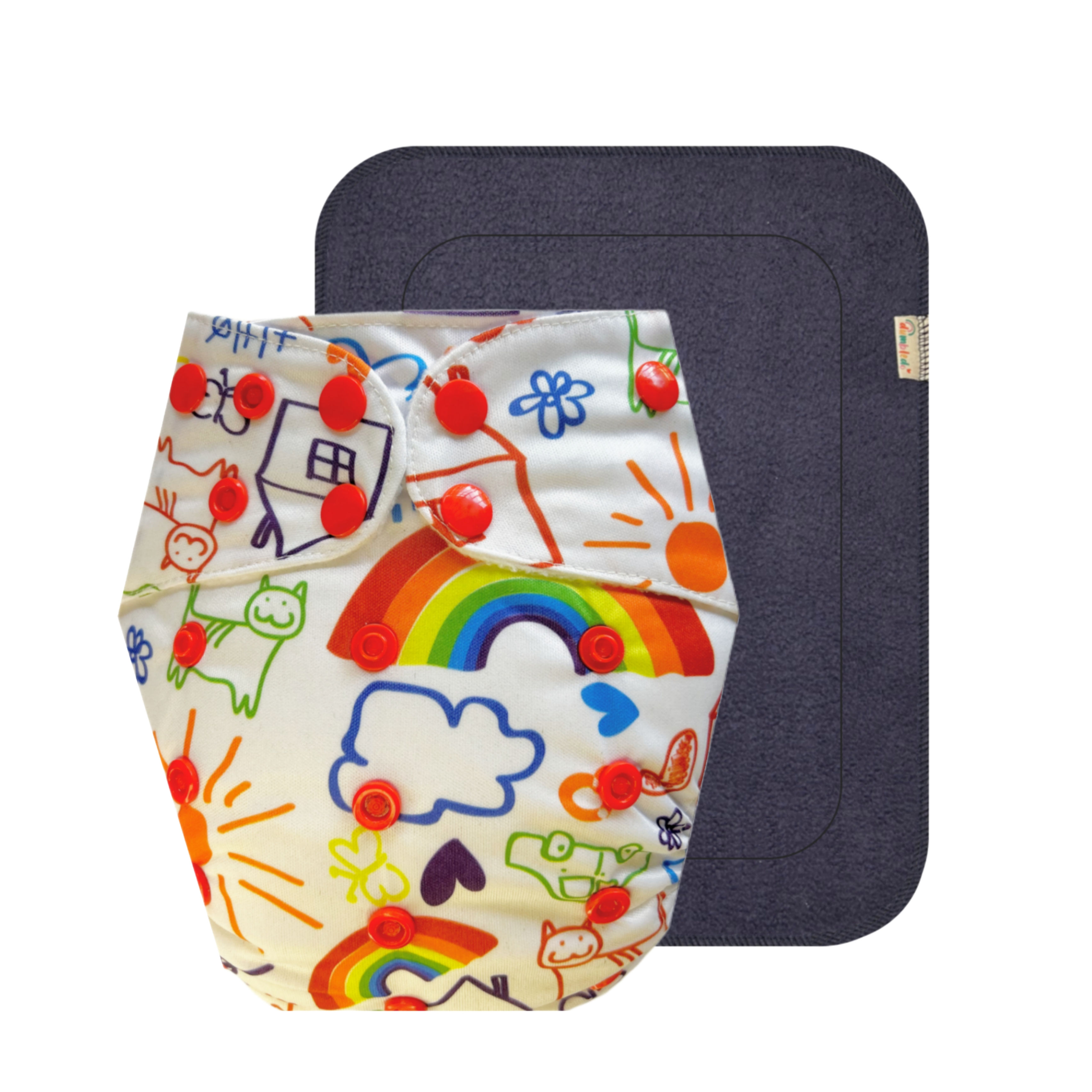 Dumbledo Cloth Diaper with Black Insert | Free Size | Washable | Reusable | Le