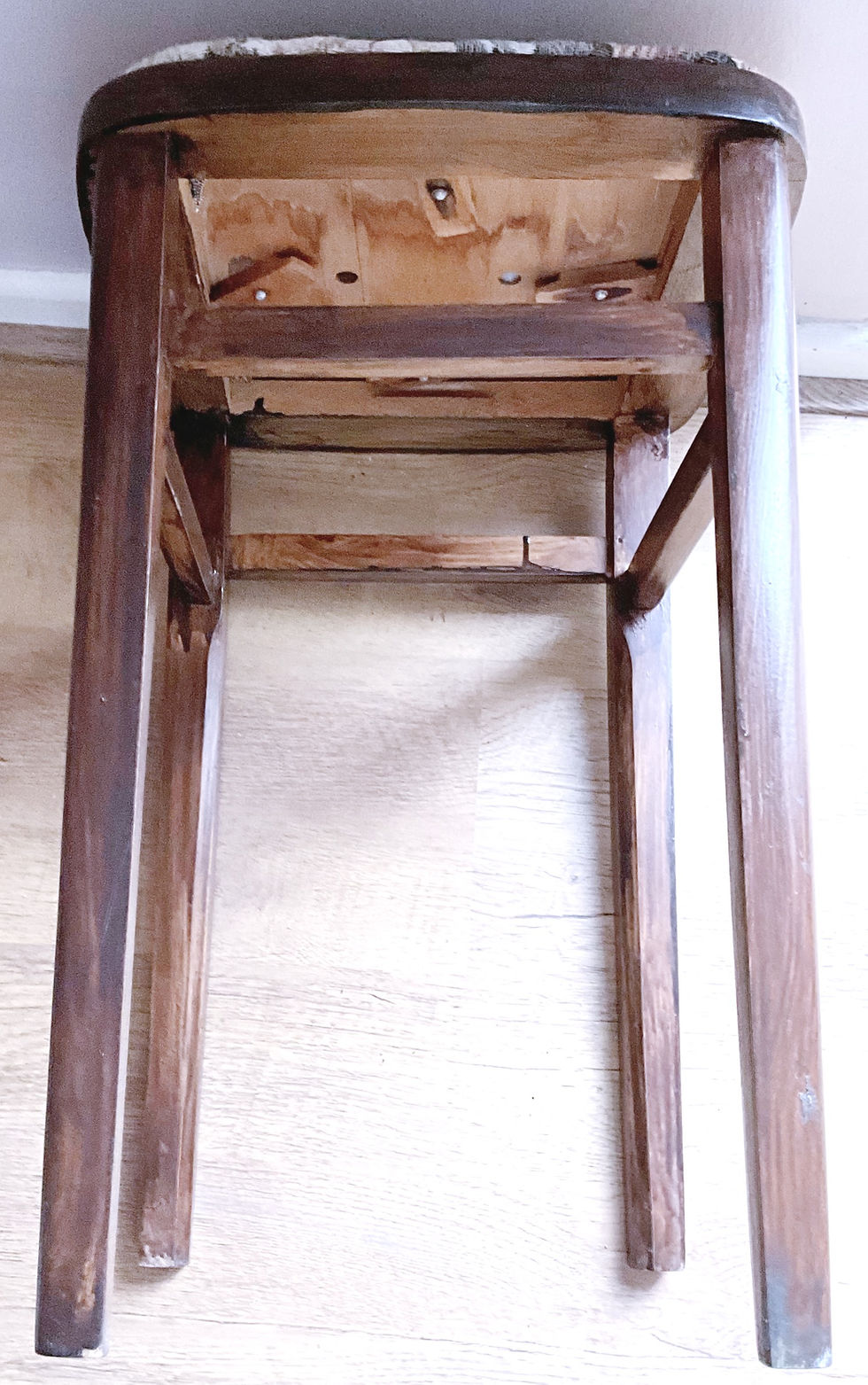 Thumbnail: Antique Floral Tapestry Walnut Wooden Dressing Stool