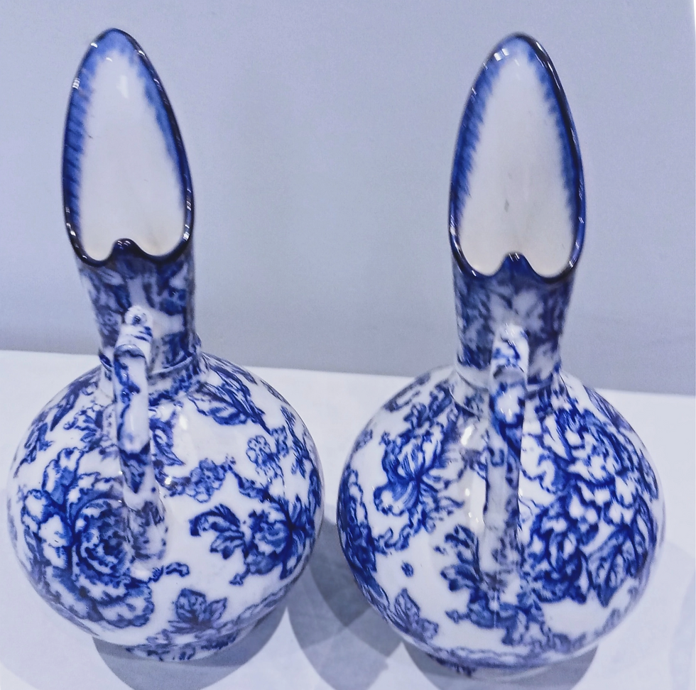 Thumbnail: Pair of 20th Century Keeling & Co. Losol Flow Blue Vases