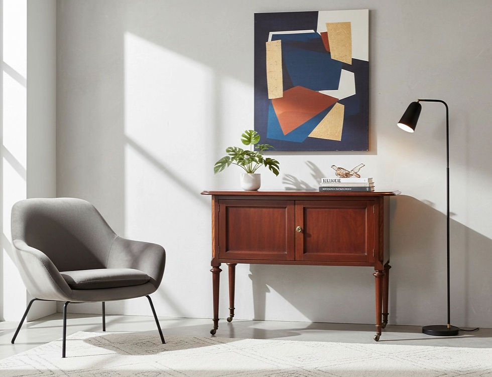 Thumbnail: Antique Sheraton-Revival Mahogany Cabinet with Inlay (c. 1900)