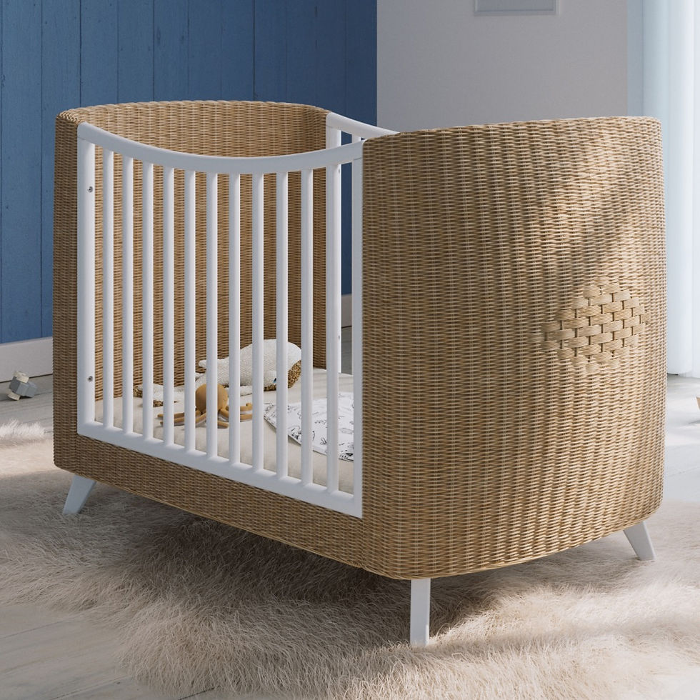 Thumbnail: Coquillage bedroom with cot 70 x 140 cm