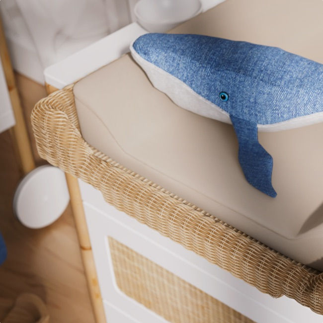 Miniature : Box à langer en rotin