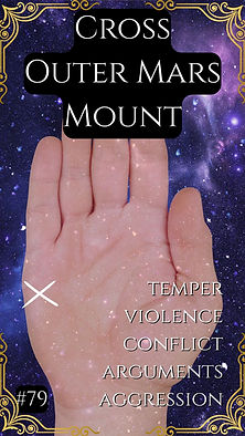 "Hand showing cross on Outer Mars area against starry purple backdrop"