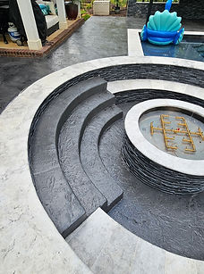 Slate Overlay Hot Tub Area 