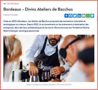 Relations Presse pour les Ateliers de Bacchus