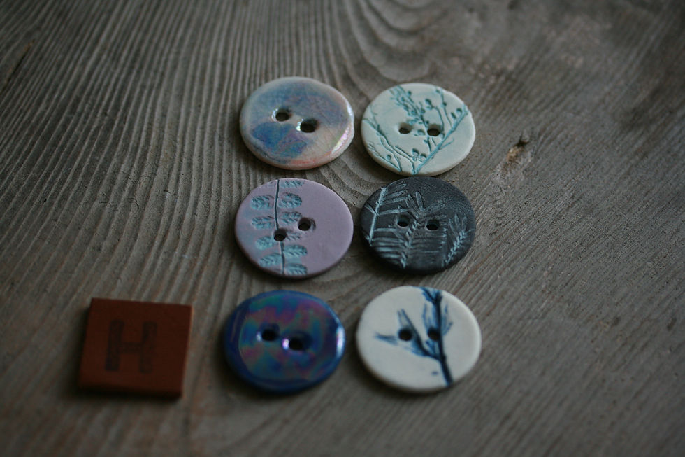 Miniature : Lot de 6 boutons en porcelaine ARTY