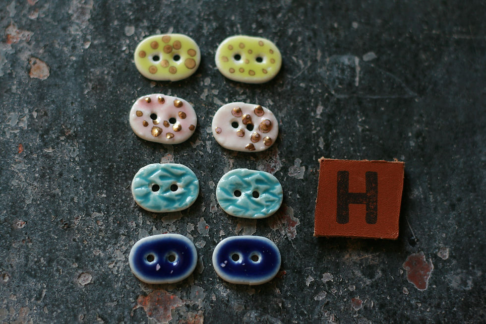 Miniature : Lot de 8 boutons RIKIKIS ARTY en porcelaine