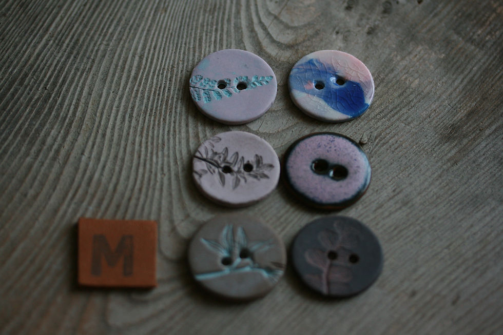 Miniature : Lot de 6 boutons en porcelaine ARTY
