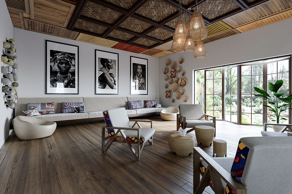 African decor draws inspiration from nature — the type of feeling you’d get if you went on a safari in the continent. As such, you may find animal prints, such as those of zebras and leopards. Traditional wood carvings and vibrant fabrics are also common.