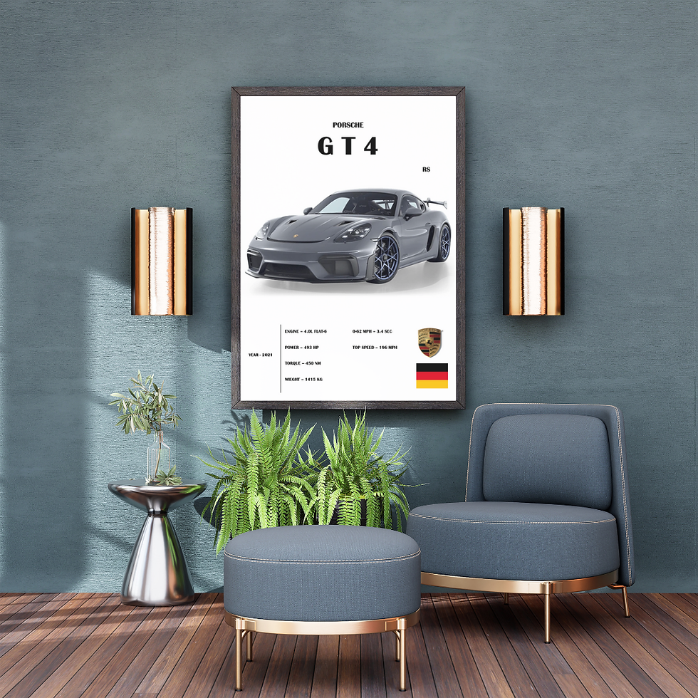 Porsche 718 Cayman GT4 RS Poster – Supercar Wall Art Print | Premium Quality – m