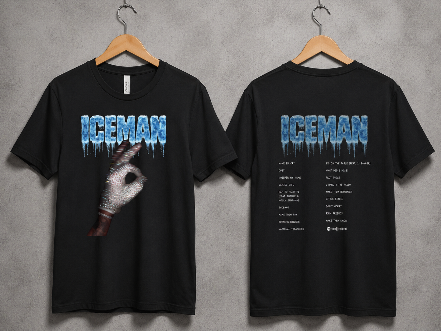 Drake Iceman Inspired Mens Graphic T Shirt Oversized Music Streetwear Cotton Tee
