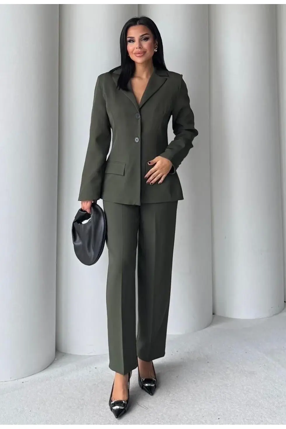 Küçük resim: Klasik Kumaş Takım Blazer Ceket Kumaş Pantolon Takım