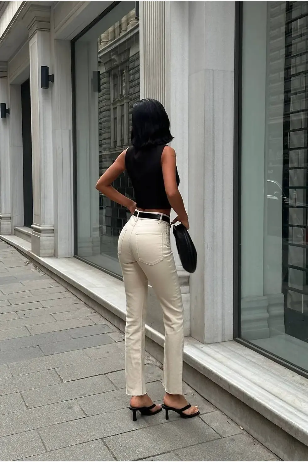 Küçük resim: MİNİ FLARE BİLEK BOY DENİM JEAN KOT PANTOLON