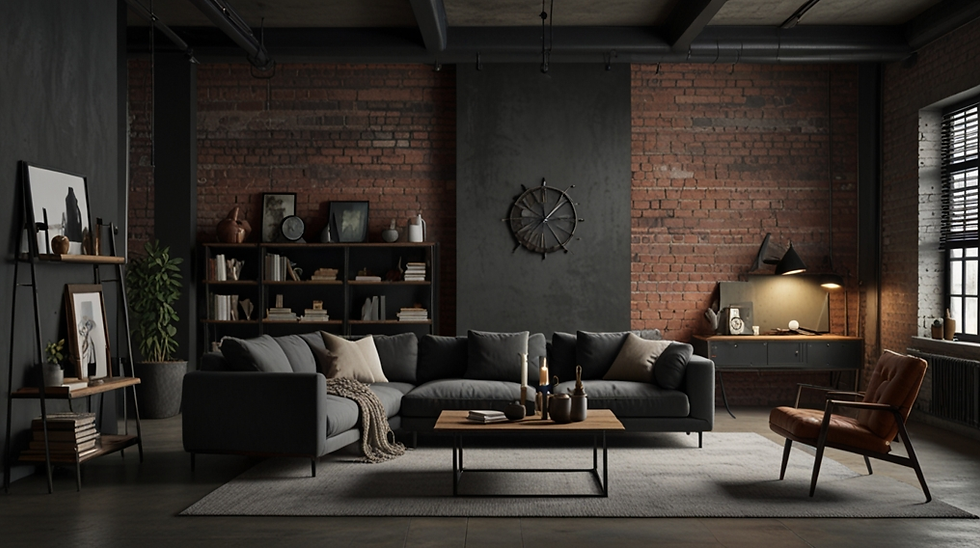 An Industrial Chic Style living room