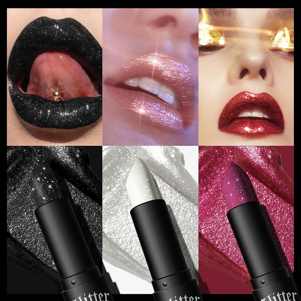 Miniatura: Labial Glitter Metálico con Brillo Diamante – Efecto Perlado, Resistente al Agua