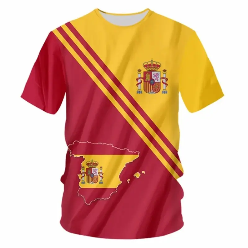 Miniatura: Camiseta Hombre España 3D – Escudo Nacional, Roja y Amarilla, Estilo Deportivo