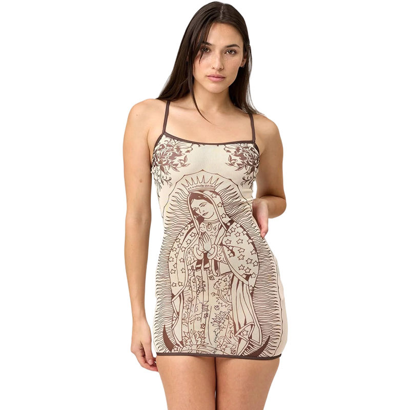 Vestido Mini NIBBER para Mujer – Estampado Divertido, Tirantes Finos