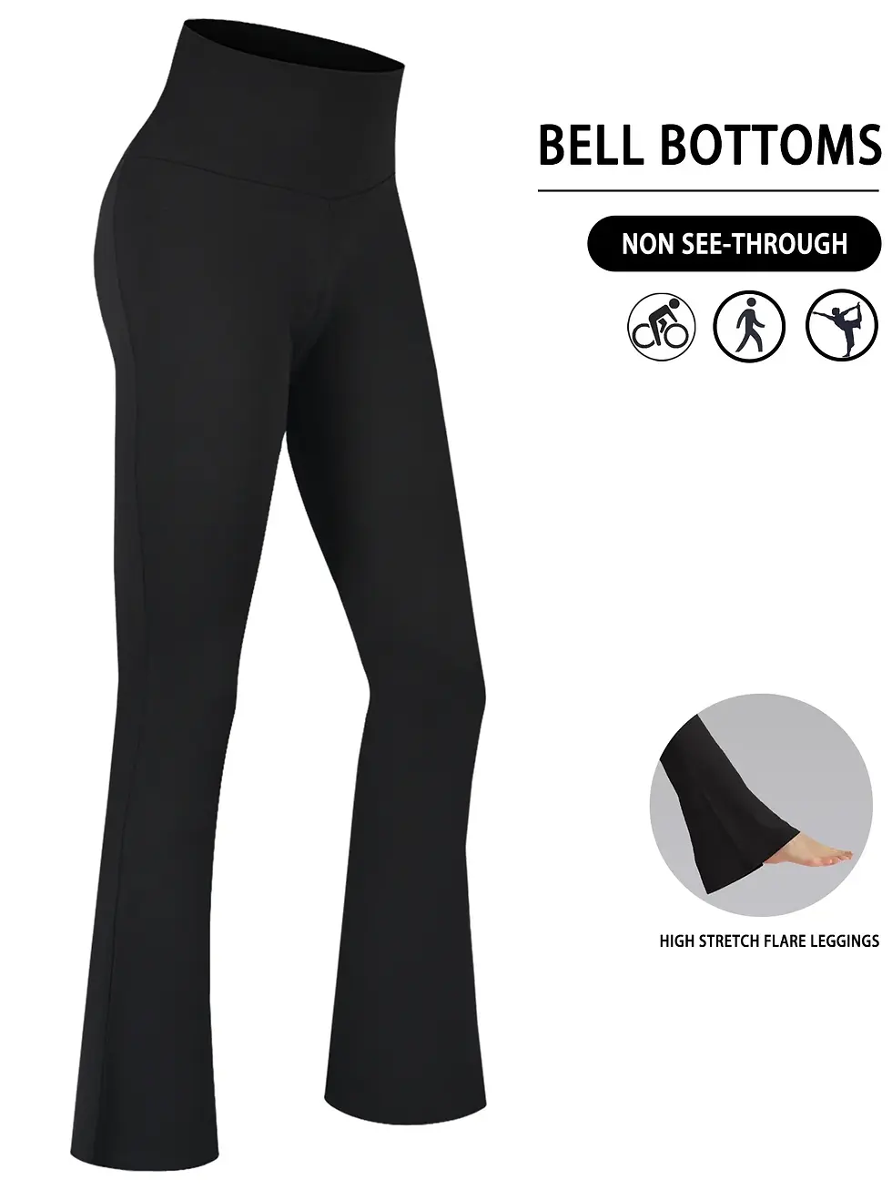 Miniatura: Pantalones acampanados de talla grande para mujer, súper suaves, de cintura alta