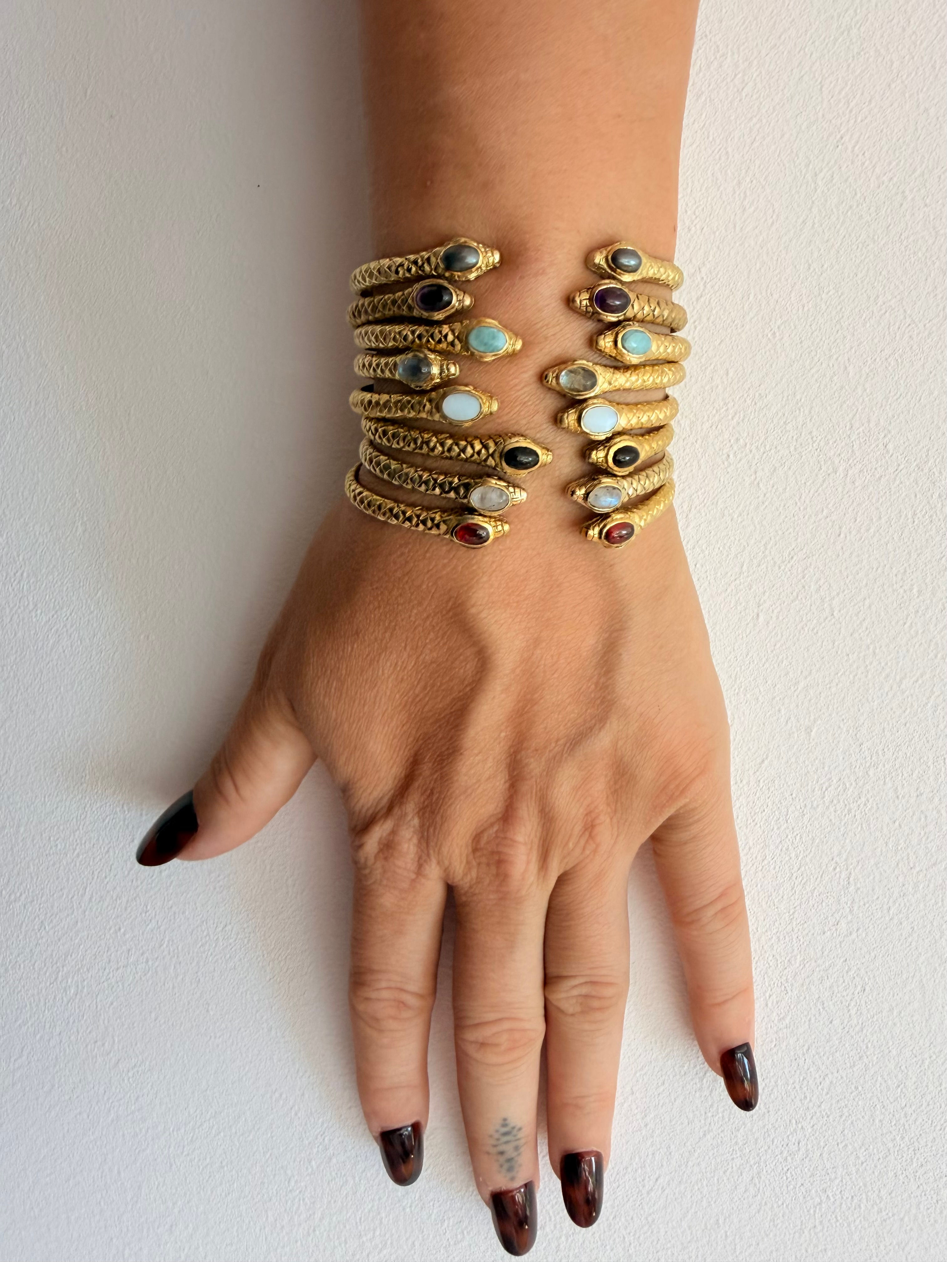 Snake Bracelet with Stone