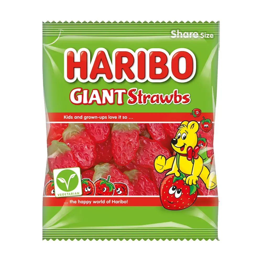 Haribo Giant Strawbs, 140g Pack