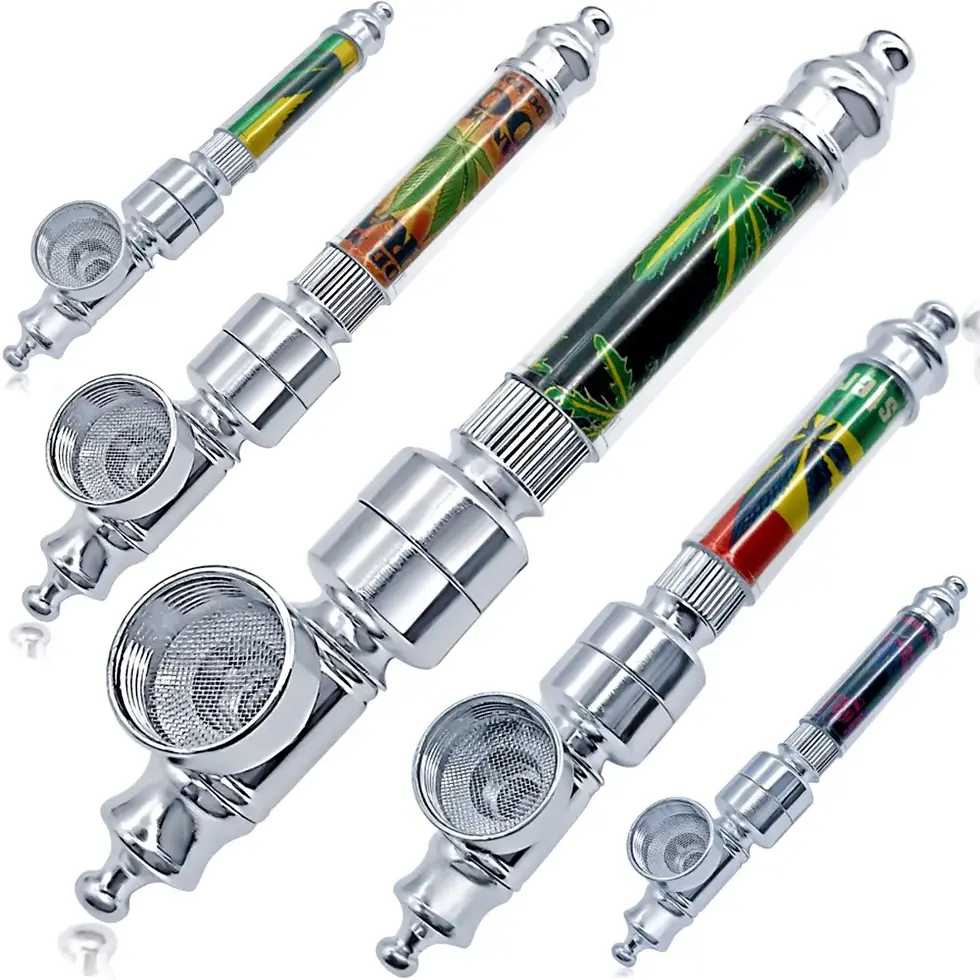 Thumbnail: Metal Smoking Pipes of Different Sizes