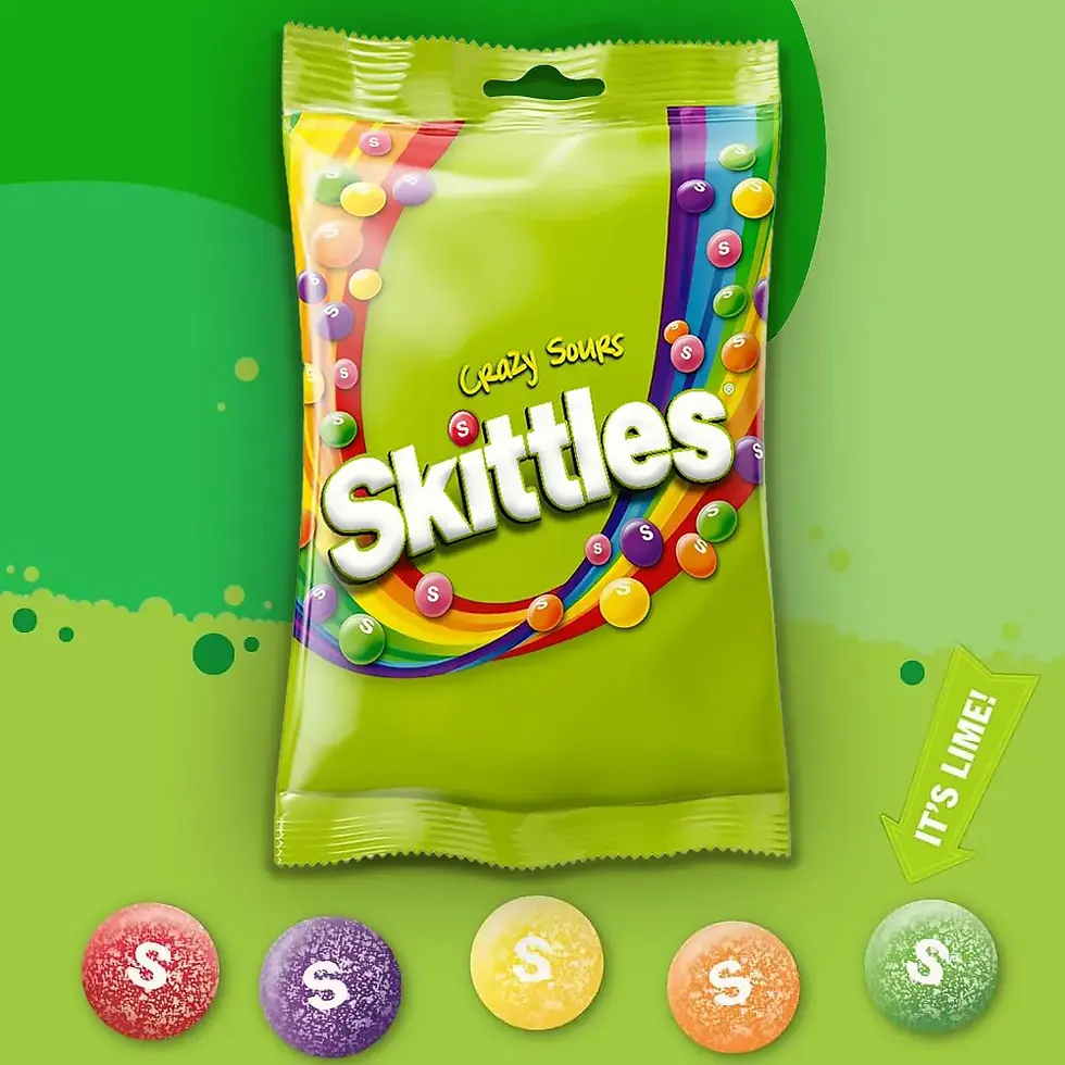 Thumbnail: Skittles Crazy Sours Sweets Bag, 125g Pack
