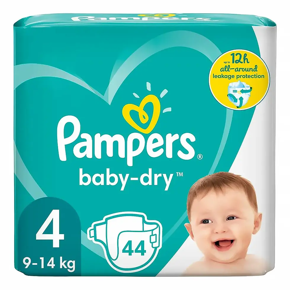 Pampers Baby-Dry Size 4, 9-14 kg Nappies, 44 Pack