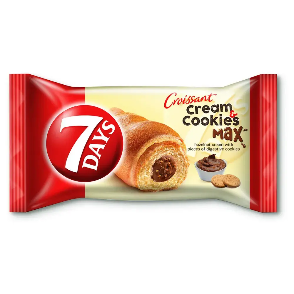 7DAYS Max Cream & Cookies Croissant, 80g Pack