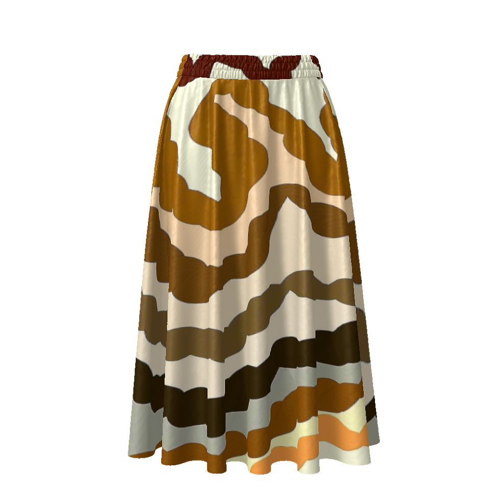 Küçük resim: All-Over Print Women's Flared Midi Skirt