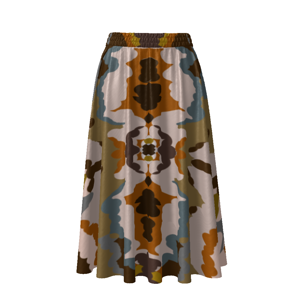All-Over Print Women's Flared Midi Skirt