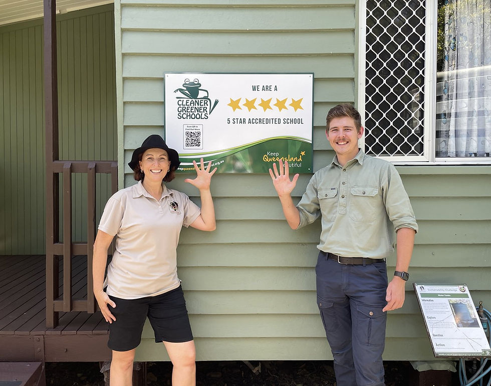 Numinbah Valley Environmental Education Centre 5-star Cleaner Greener Schools Accreditation Sign