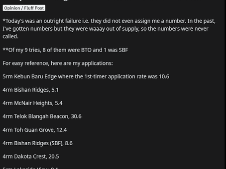 Netizen failed to get BTO for the 9th time