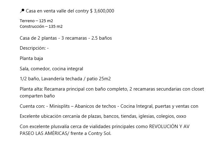 Miniatura: CASA EN VENTA VALLE DEL CONTRY