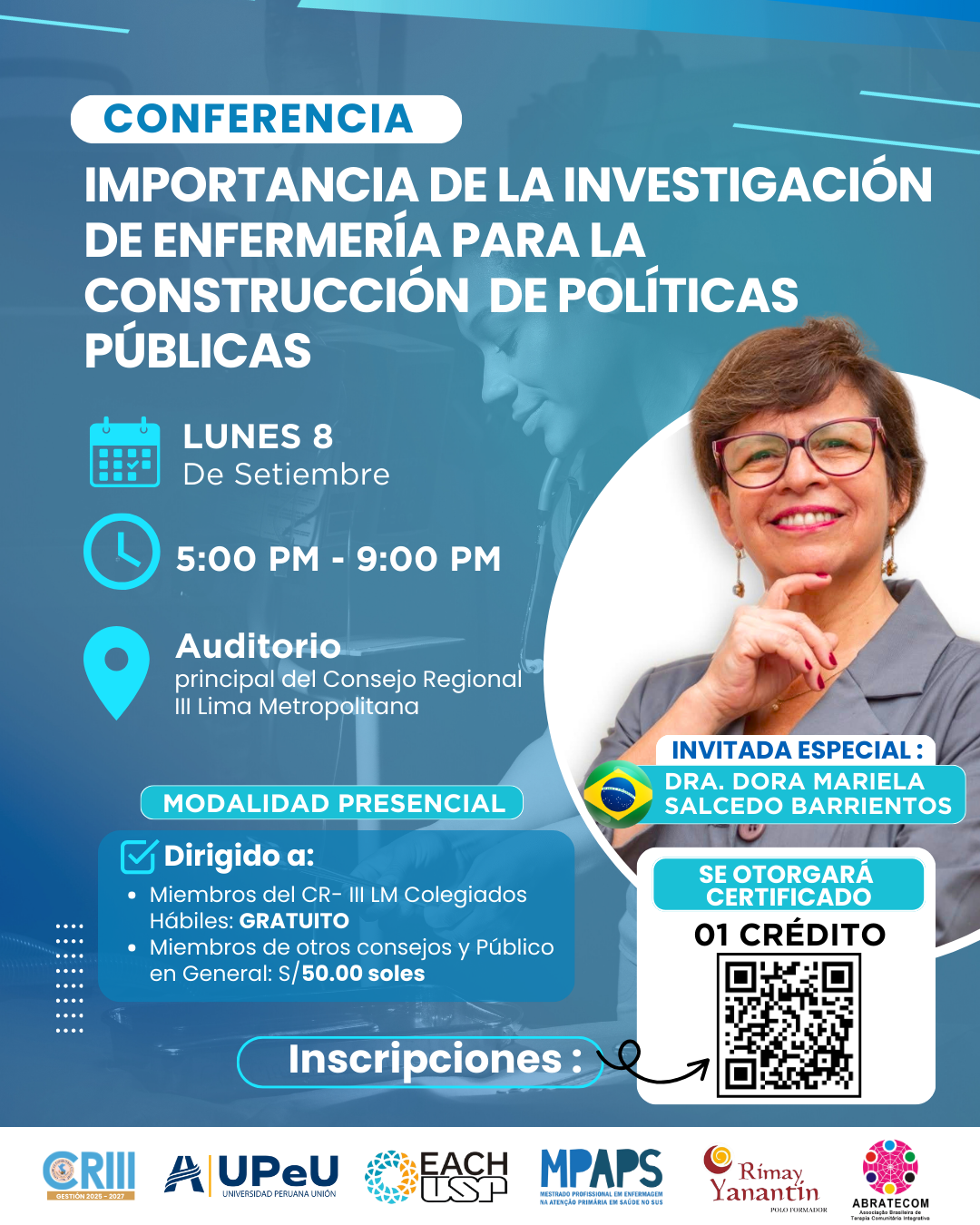Conferencia | IMPORTANCIA DE LA INVESTIGACIÓN DE ENFERMERÍA PARA LA