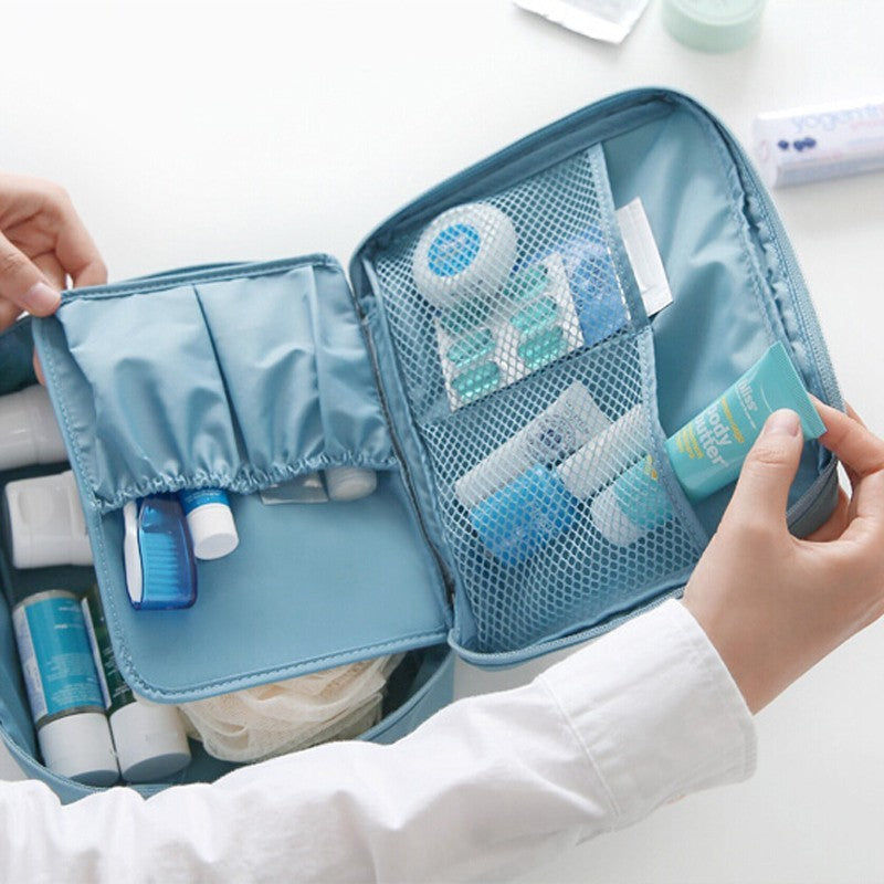 Thumbnail: Portable Cosmetic Bag Waterproof Divider Multi-grid Pockets Toiletry Bags Travel