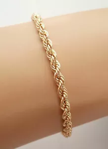 Bracciale corda UnoAErre lung. cm.18,5 largo 3mm. in oro giallo 9 kt. (375)