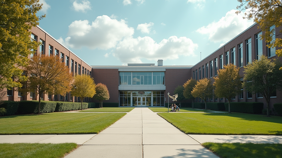 Wide angle view of Falcon School System campus