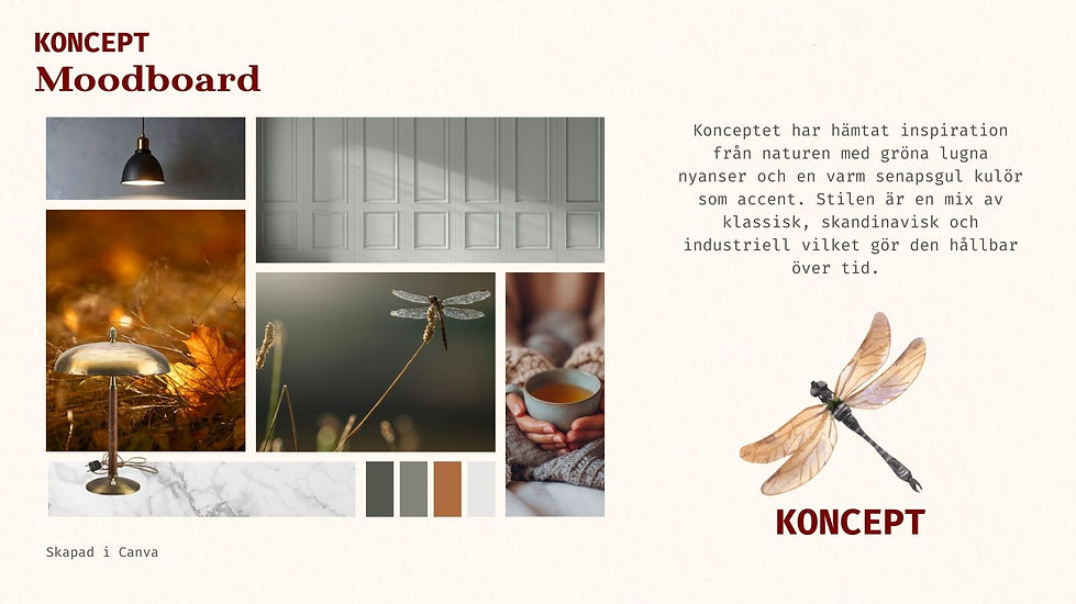 Moodboard grönt och trä