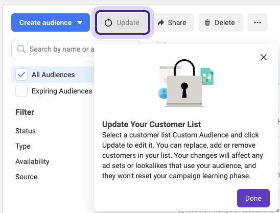 Update your Customer List