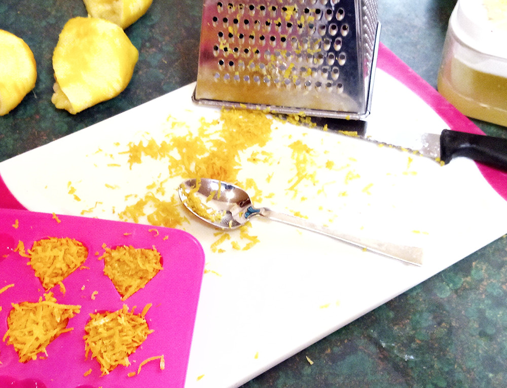 Preparing lemon zest to freeze