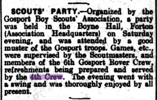 Scouts' Party - Hampshire Telegraph - 22nd, 1932
