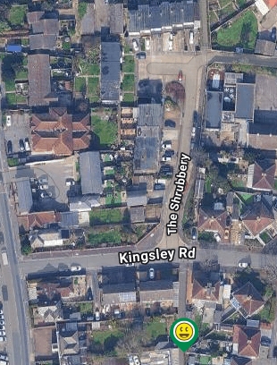 An aerial view map of the area walked to search for the Geocache