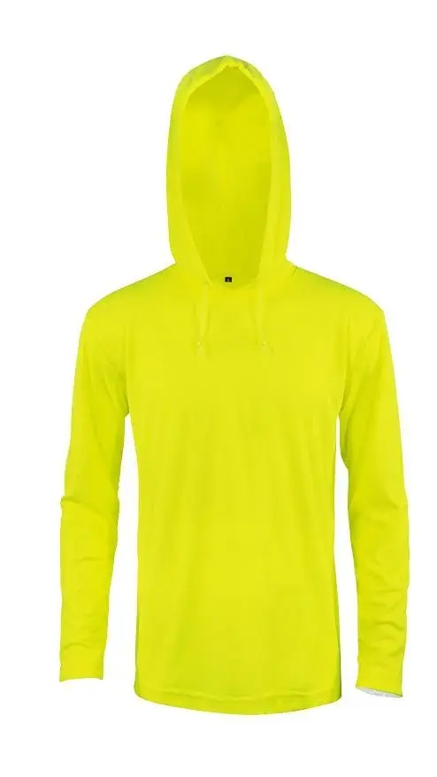 MEN'S MAX-DRY MOISTURE MESH SHORT SLEEVE SAFETY T-SHIRT WITH HOODED ORANGE/LIME