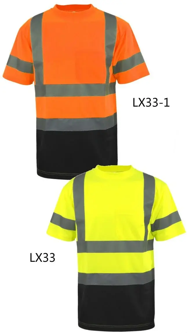Working shirt Short SLEEVE REFLECTIVE SAFETY Yellow/orange/black BOTTOM