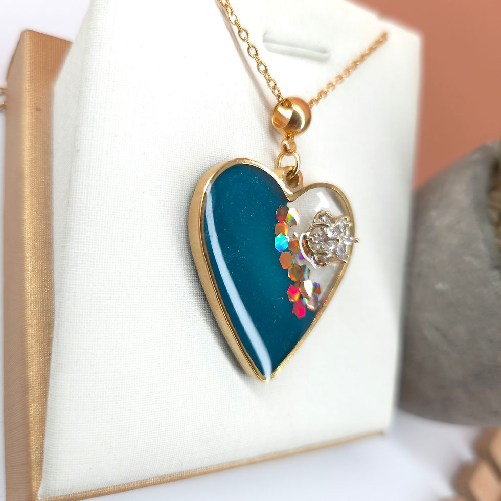 Miniature : Hope - Collier Coeur en acier et résine
