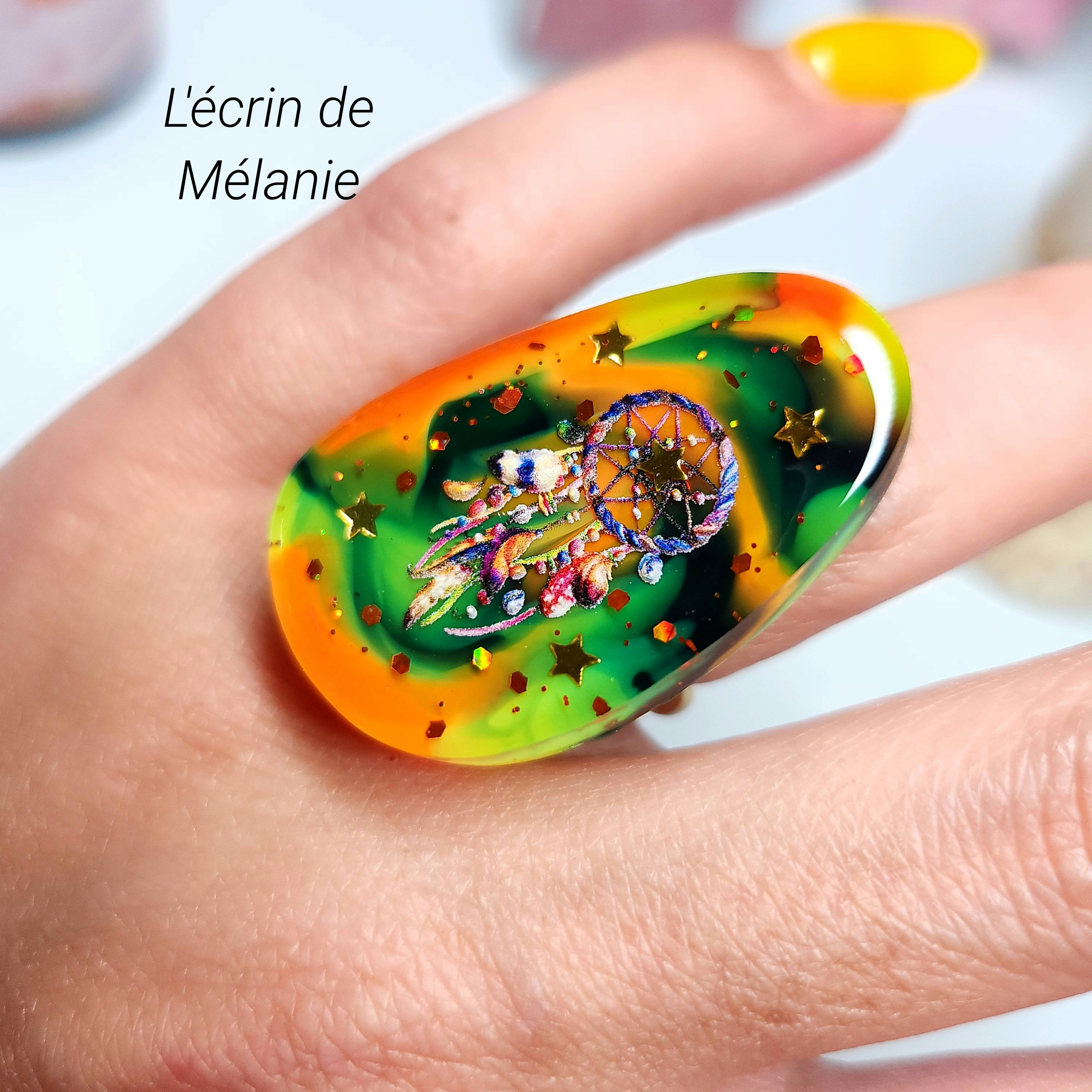 Bague GALET en  résine - Cheyenne