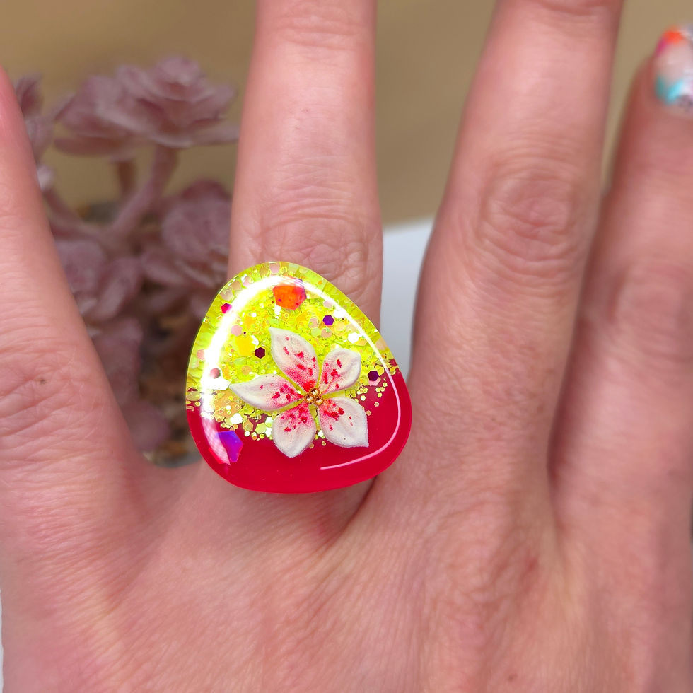 Miniature : Iléana - Bague petit GALET résine